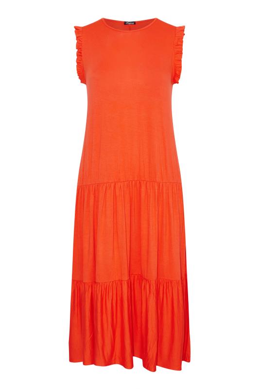 LIMITED COLLECTION Curve Orange Frill Sleeve Smock Maxi Dress 6