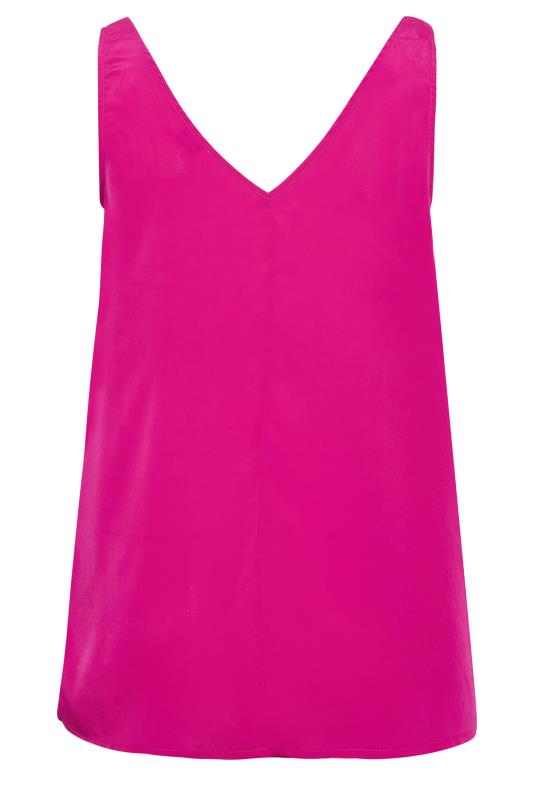 YOURS LONDON Plus Size Pink Ruffle V-Neck Vest Top | Yours Clothing 7