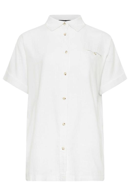 LTS Tall Womens White Linen Short Sleeve Shirt | Long Tall Sally 5