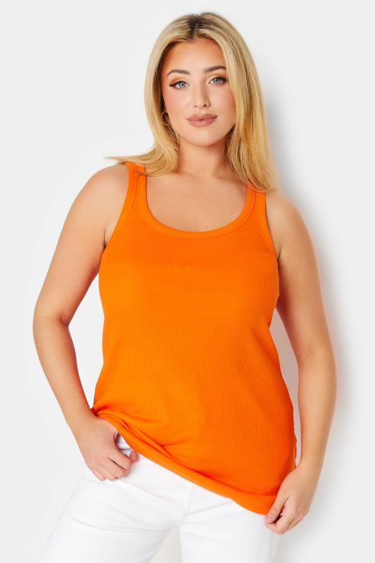 YOURS 2 PACK Plus Size Lime Green & Orange Vest Tops | Yours Clothing 6