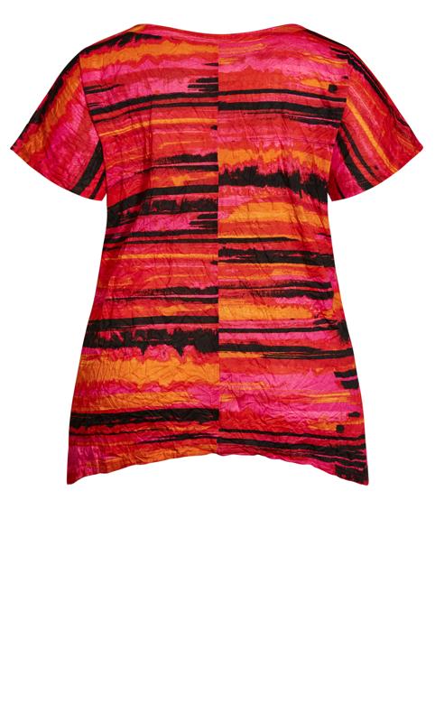 Evans Red Abstract Stripe T-Shirt 6
