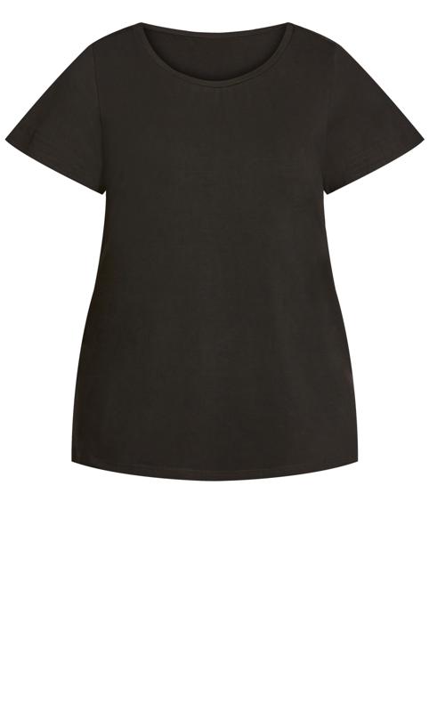 Evans Black Scoop Neck Essential Short Sleeve T-Shirt 3