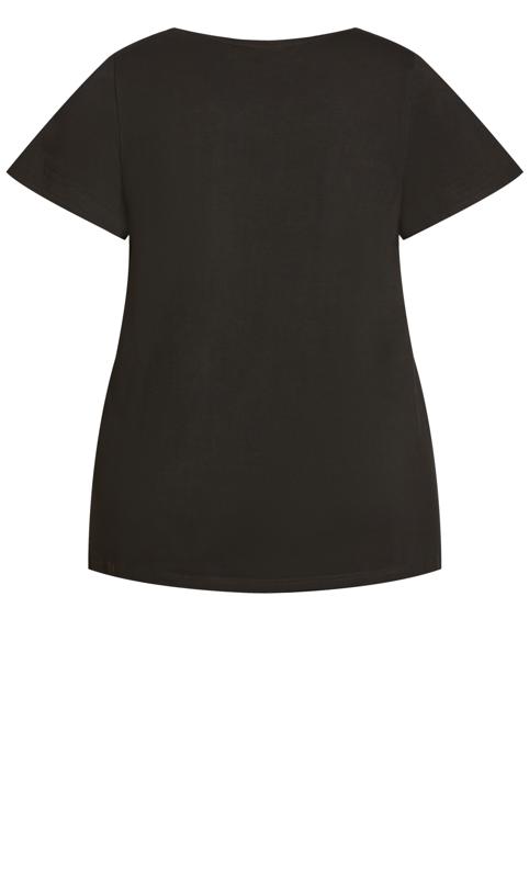 Evans Black Scoop Neck Essential Short Sleeve T-Shirt 4