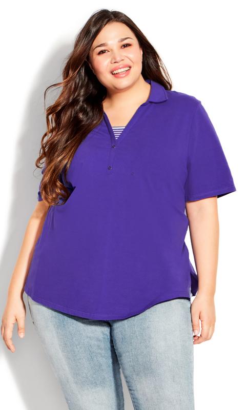 Evans Purple 2 in 1 Polo T-Shirt 1