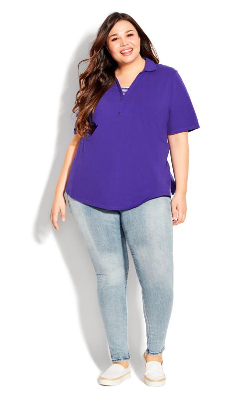 Evans Purple 2 in 1 Polo T-Shirt 2