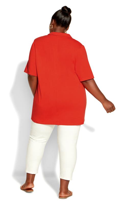 Evans Aqua Red Collared T-Shirt 4