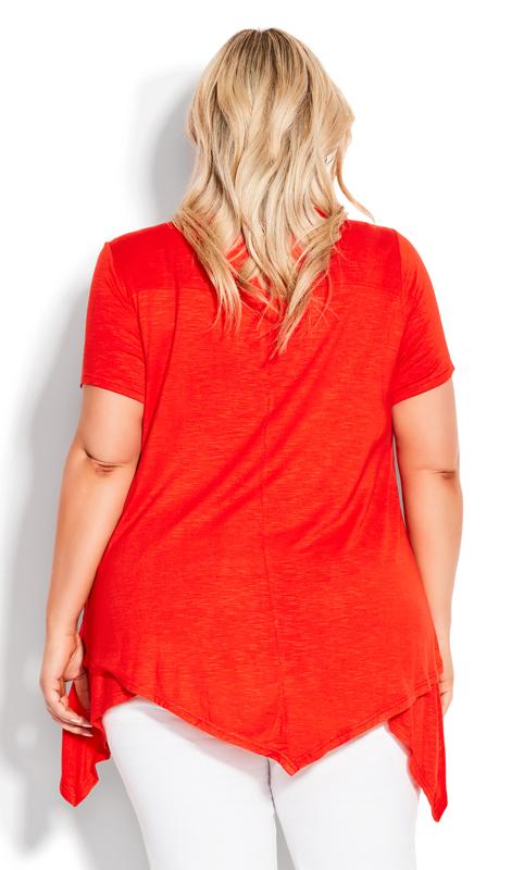 Evans Red Embroidered Hanky Hem Tunic 3