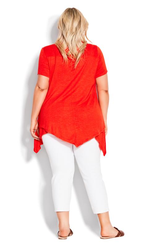 Evans Red Embroidered Hanky Hem Tunic 4
