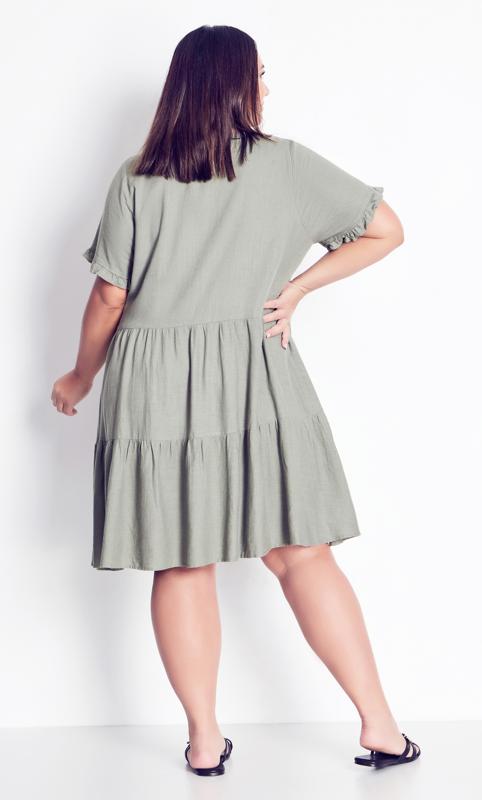 Love Khaki Tier Mini Dress 4