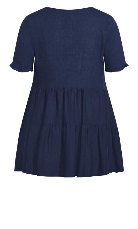 Evans Navy Blue Smock Mini Dress 4