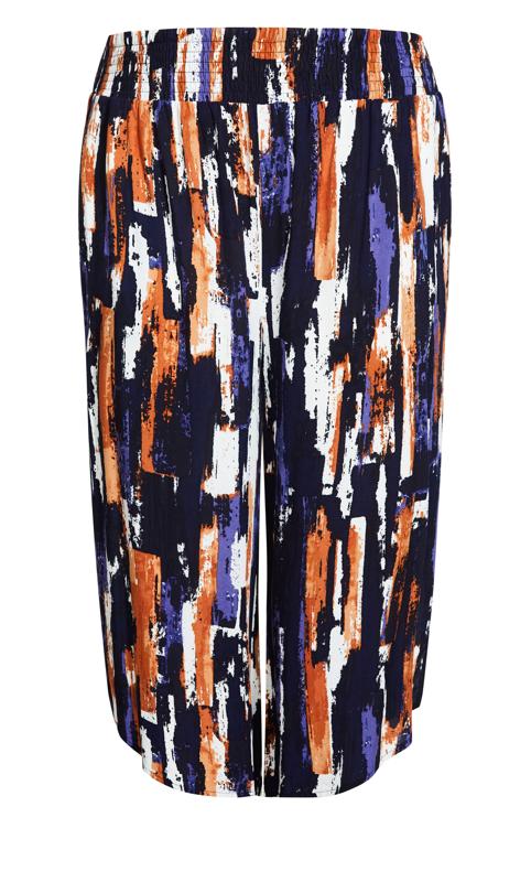 Evans Navy Blue Abstract Stripe Culottes 6