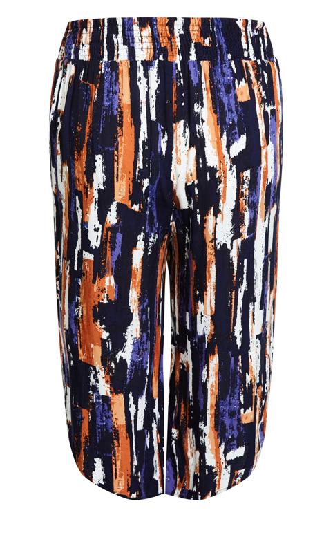 Evans Navy Blue Abstract Stripe Culottes 7