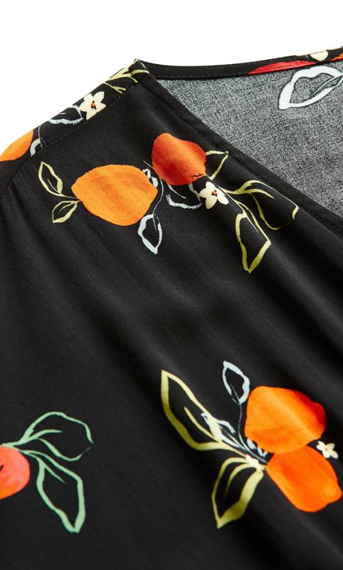 Evans Orange Floral Stripe Print Wrap Midi Dress 5