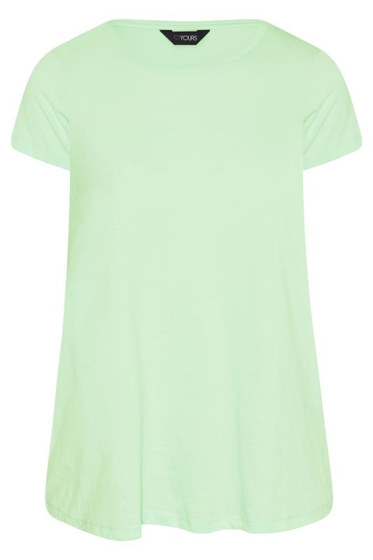 Curve Lime Green Short Sleeve Basic T-Shirt 5