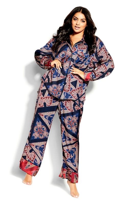 Evans Navy Prism Pyjama Top 1