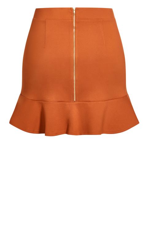 Evans Rust Orange Frill Mini Skirt 6