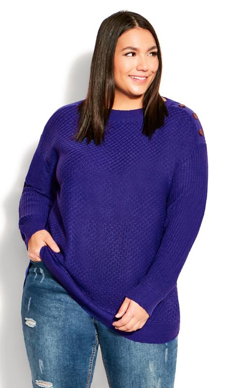 Evans Purple Birdseye Sweater 1