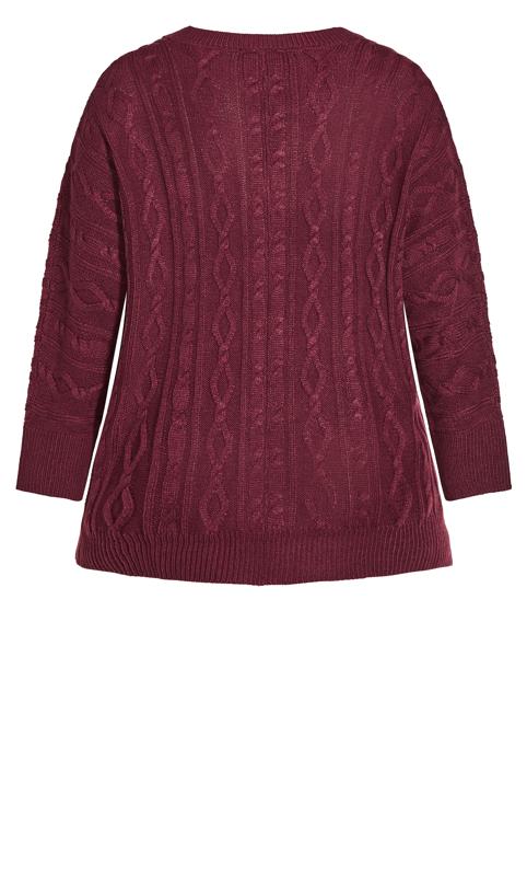 Cable Knit Full Sleeve Plum Sweater 6