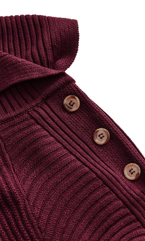 Split Neck Button Plum Sweater 7