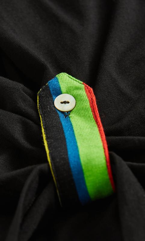 Evans Black & Rainbow Stripe Detail Long Sleeve Top 7
