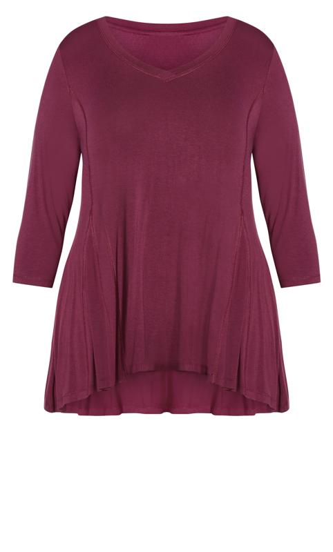 Evans Red Milly Pleat Plain Top 5