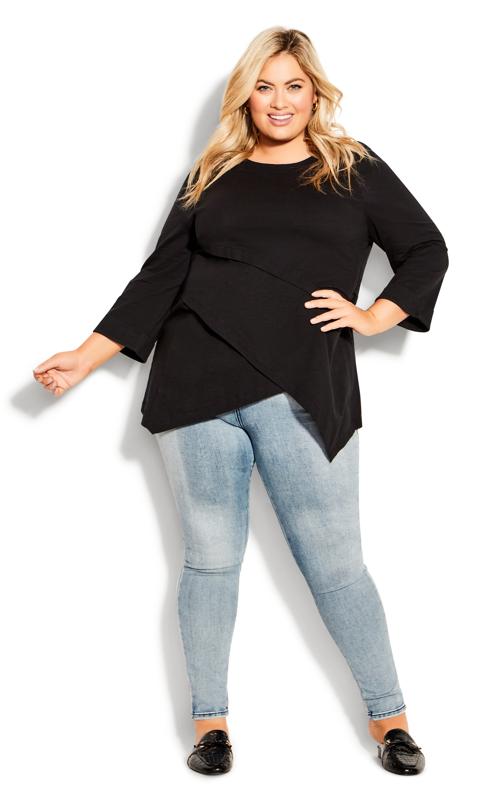 Evans Black Layered Asymmetrical Top 2