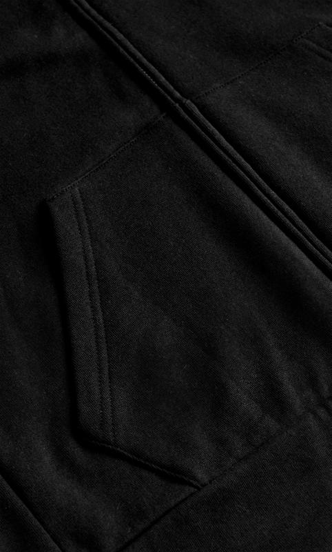 Zip Hood Neck Cotton Black Plain Jacket  9
