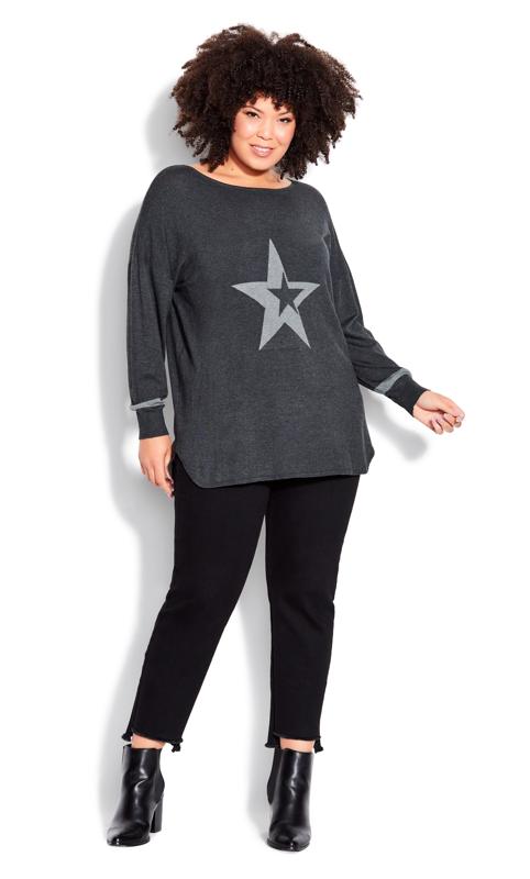 Evans Grey Abstract Star Sweater 3