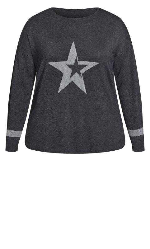 Evans Grey Abstract Star Sweater 6