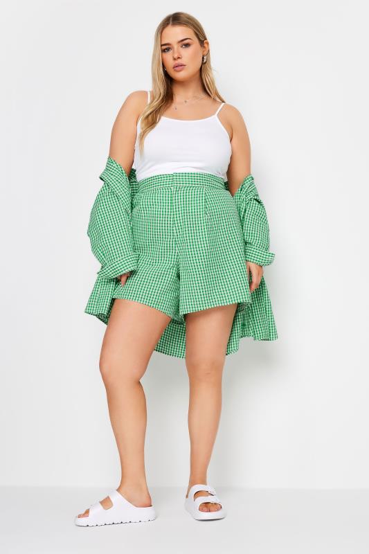 LIMITED COLLECTION Plus Size Green Gingham Check Shirt | Yours Clothing 3