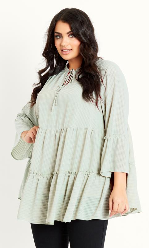 Tiered Textured Tunic Green 2