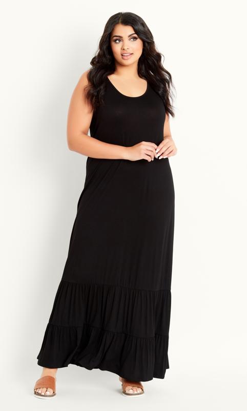 Plus Size Tropical Tie Maxi Dress - black | Evans