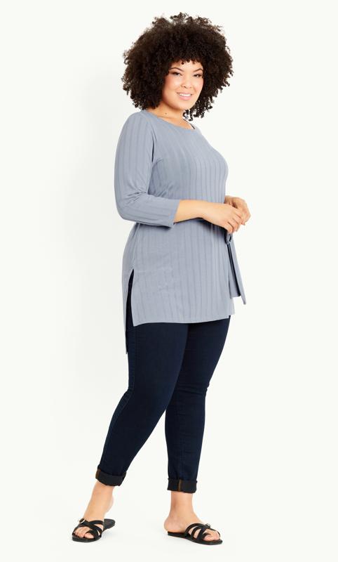 Ribbed Belted Tunic Blue 4