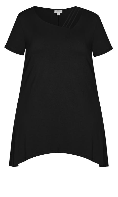 EVANS Plus Size Black V Neck Cut Out Tunic Top | Evans  5