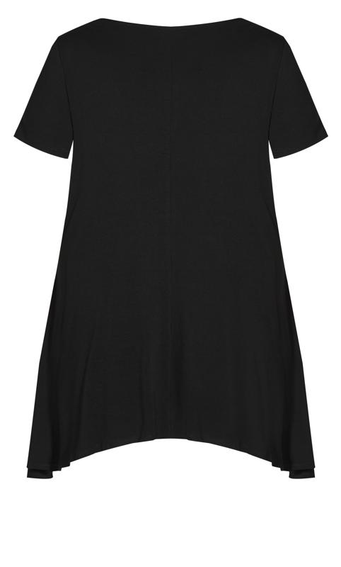 EVANS Plus Size Black V Neck Cut Out Tunic Top | Evans  6