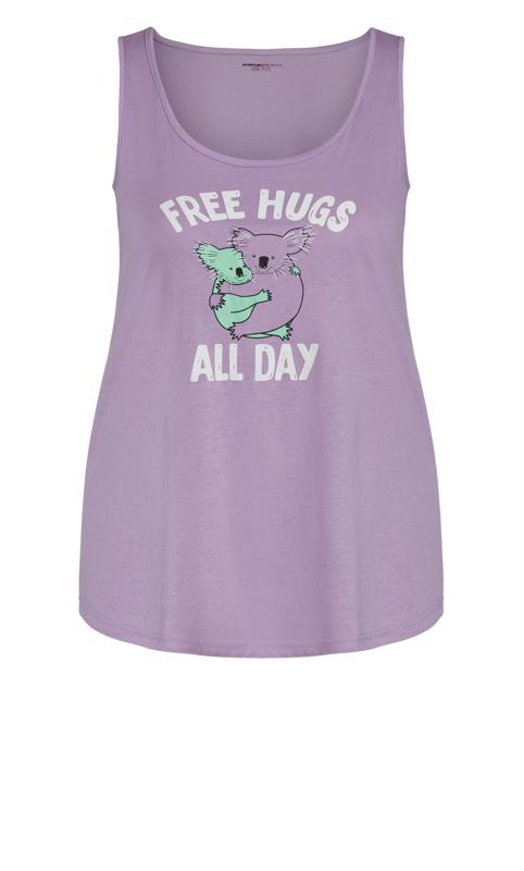 Evans Purple Free Hugs Sleep Tank 5
