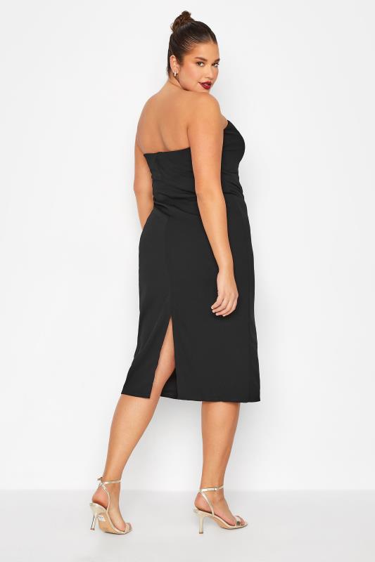 LTS Tall Women's Black Bandeau Midi Dress | Long Tall Sally 3