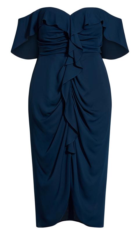 Evans Navy Blue Bardot Occasion Dress 6