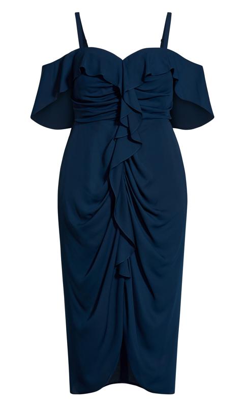 Evans Navy Blue Bardot Occasion Dress 8