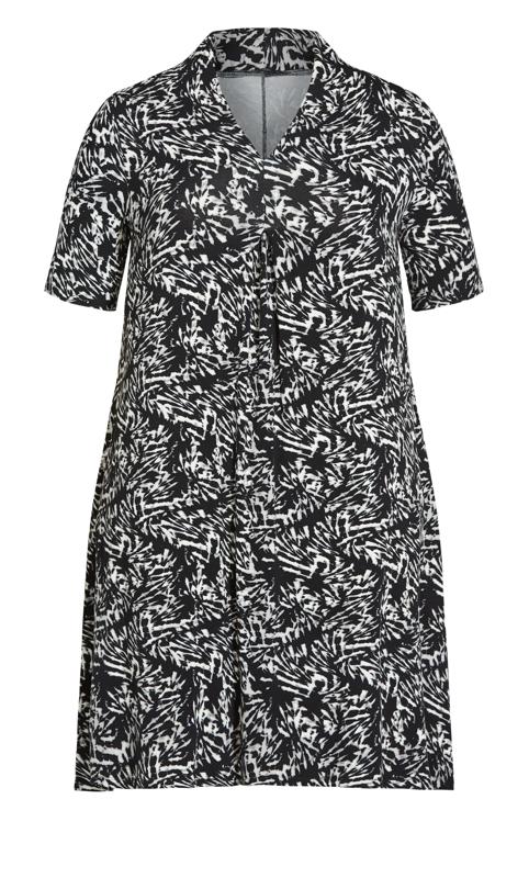 Evans Black & White Abstract Print Jersey Mini Dress 3