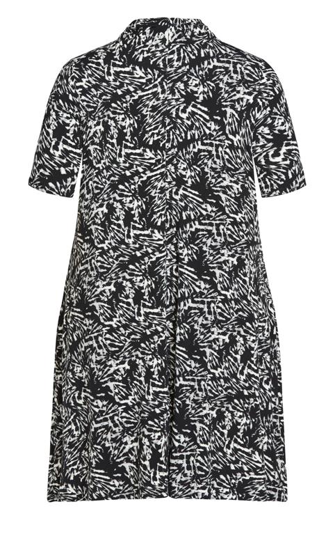 Evans Black & White Abstract Print Jersey Mini Dress 4