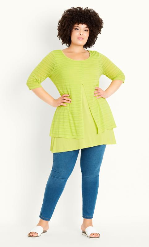  Grande Taille Evans Yellow Layered Tunic