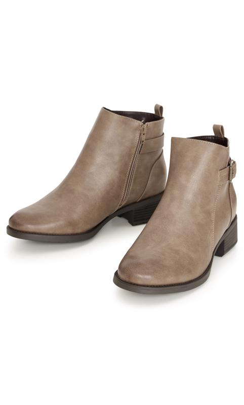 Bertie Taupe Extra Wide Fit Ankle Boot 6