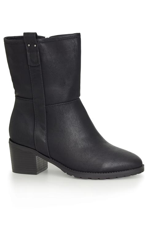  Grande Taille Evans Black WIDE FIT Betty Ankle Boot