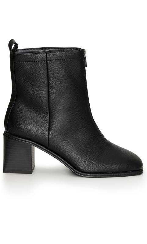 Wide Fit Black Zip Ankle Boot 2