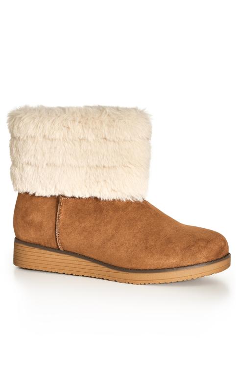  Grande Taille Evans Brown Faux Fur Ankle Boots