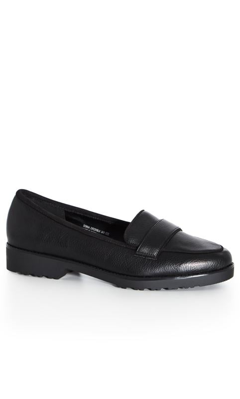 Extra Wide Fit Donna Flat Shoe Black 1