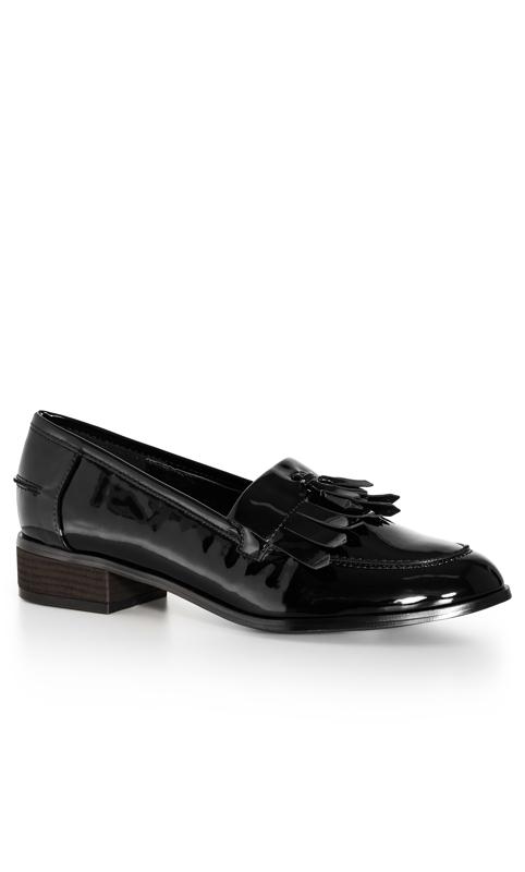 Delilah Black Wide Width Flat Shoe 8