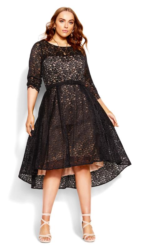  Grande Taille City Chic Black Lace Lover Dress