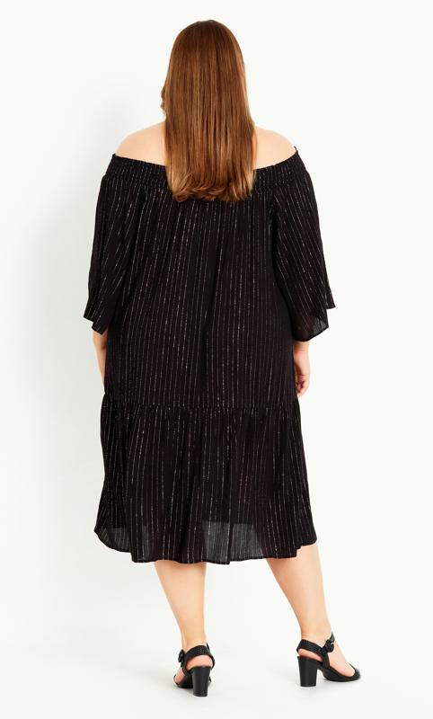 Sparkle Stripe Dress Black 4